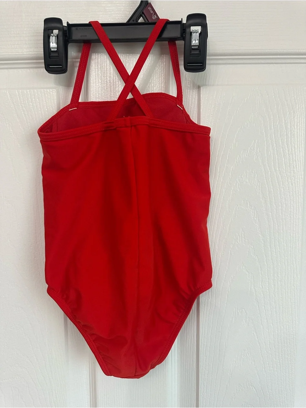 Cat & Jack Red one-piece swimsuit ruffled mesh overlay Blue Stars Sz 4T Toddler